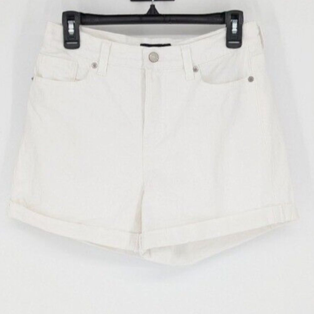 Banana Republic White Jean Shorts with Cuffed Hem